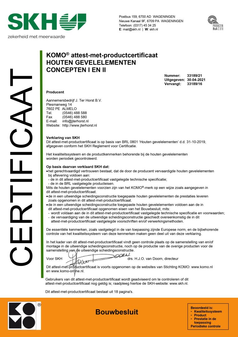KOMO Certificaten